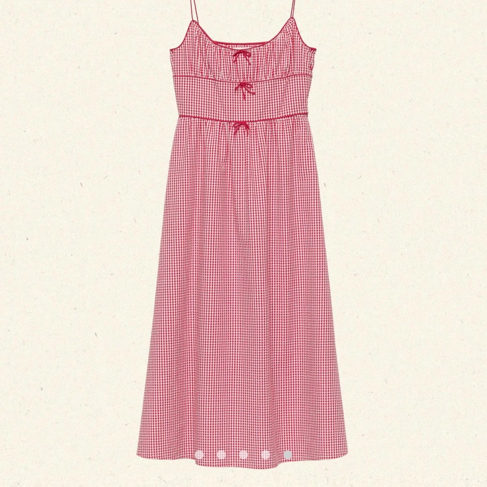 Doen Belline Dress Red Gingham Size Medium